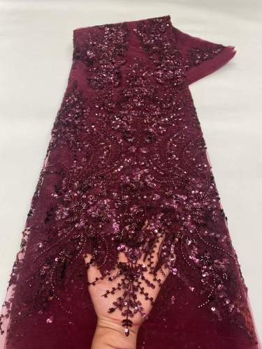 European style sequins embroidered wedding high density lace dress