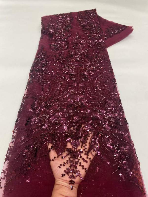 European style sequins embroidered wedding high density lace dress