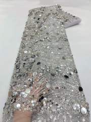 European style sequins embroidered wedding high density lace dress