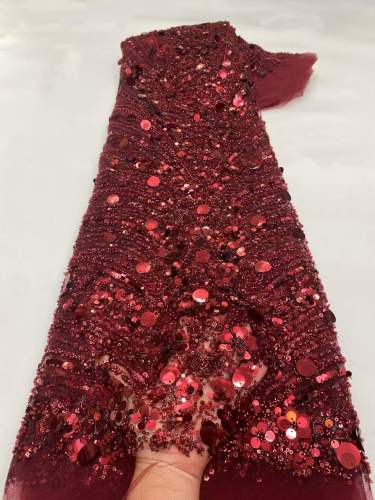 European style sequins embroidered wedding high density lace dress
