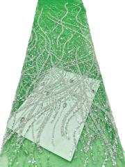 Affordable high quality lace fabric with beads pearls and sequins wedding dress lace fabric