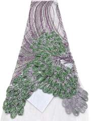 Affordable high quality lace fabric with beads pearls and sequins wedding dress lace fabric