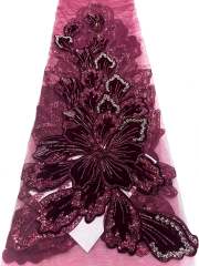 Affordable high quality lace fabric with beads pearls and sequins wedding dress lace fabric