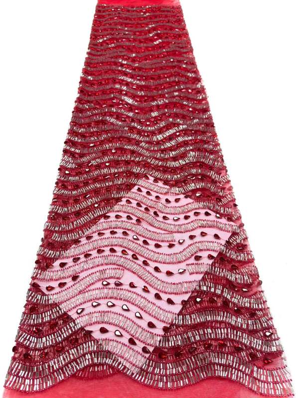 Affordable high quality lace fabric with beads pearls and sequins wedding dress lace fabric