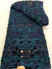 Affordable high quality lace fabric with beads pearls and sequins wedding dress lace fabric