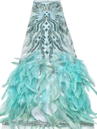 Affordable high quality lace fabric with beads pearls and sequins wedding dress lace fabric