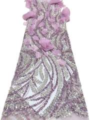 Affordable high quality lace fabric with beads pearls and sequins wedding dress lace fabric