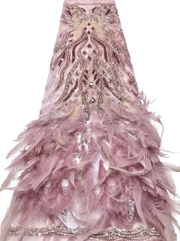 Affordable high quality lace fabric with beads pearls and sequins wedding dress lace fabric