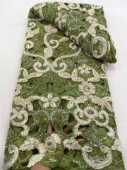 Affordable high quality lace fabric with beads pearls and sequins wedding dress lace fabric