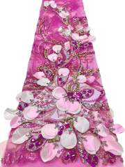 Affordable high quality lace fabric with beads pearls and sequins wedding dress lace fabric