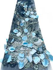 Affordable high quality lace fabric with beads pearls and sequins wedding dress lace fabric
