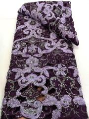 Affordable high quality lace fabric with beads pearls and sequins wedding dress lace fabric
