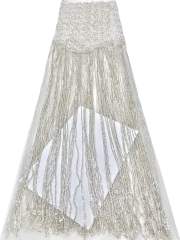 Affordable high quality lace fabric with beads pearls and sequins wedding dress lace fabric