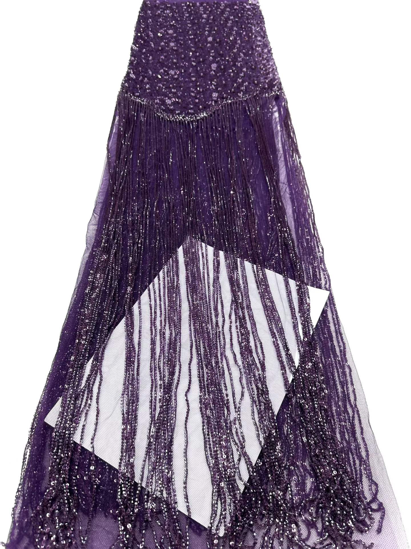 Affordable high quality lace fabric with beads pearls and sequins wedding dress lace fabric