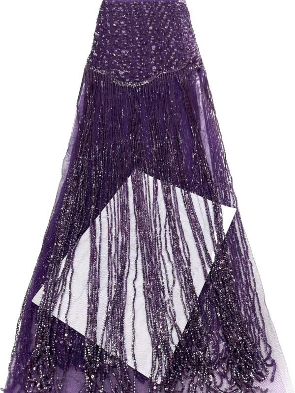 Affordable high quality lace fabric with beads pearls and sequins wedding dress lace fabric