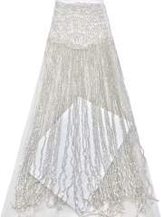 Affordable high quality lace fabric with beads pearls and sequins wedding dress lace fabric