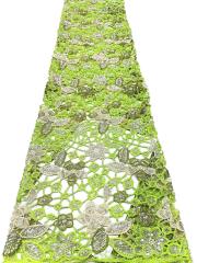 Affordable high quality lace fabric with beads pearls and sequins wedding dress lace fabric