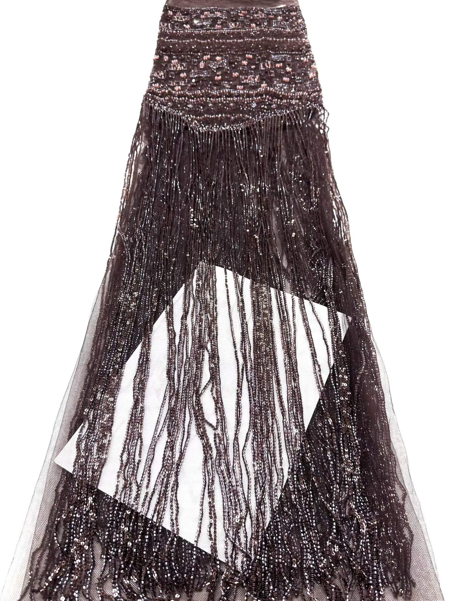 Affordable high quality lace fabric with beads pearls and sequins wedding dress lace fabric