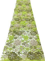 Affordable high quality lace fabric with beads pearls and sequins wedding dress lace fabric