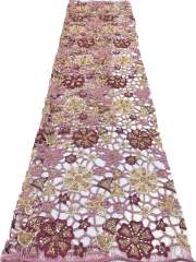 Affordable high quality lace fabric with beads pearls and sequins wedding dress lace fabric