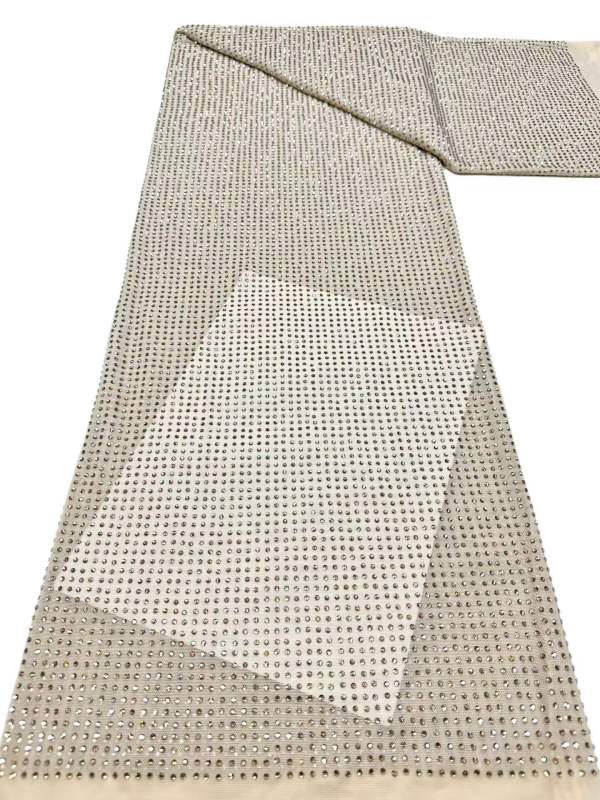 Affordable high quality lace fabric with beads pearls and sequins wedding dress lace fabric