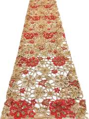Affordable high quality lace fabric with beads pearls and sequins wedding dress lace fabric