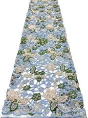 Affordable high quality lace fabric with beads pearls and sequins wedding dress lace fabric