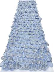 Affordable high quality lace fabric with beads pearls and sequins wedding dress lace fabric