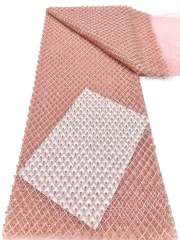Affordable high quality lace fabric with beads pearls and sequins wedding dress lace fabric