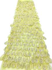 Affordable high quality lace fabric with beads pearls and sequins wedding dress lace fabric