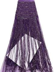 Affordable high quality lace fabric with beads pearls and sequins wedding dress lace fabric
