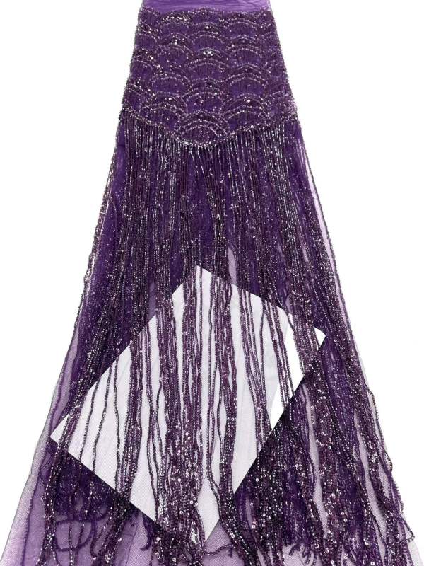 Affordable high quality lace fabric with beads pearls and sequins wedding dress lace fabric