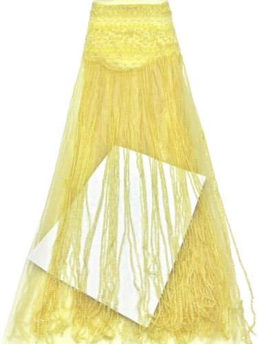 Affordable high quality lace fabric with beads pearls and sequins wedding dress lace fabric