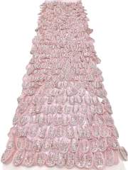 Affordable high quality lace fabric with beads pearls and sequins wedding dress lace fabric