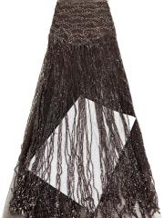 Affordable high quality lace fabric with beads pearls and sequins wedding dress lace fabric