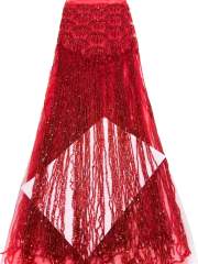 Affordable high quality lace fabric with beads pearls and sequins wedding dress lace fabric