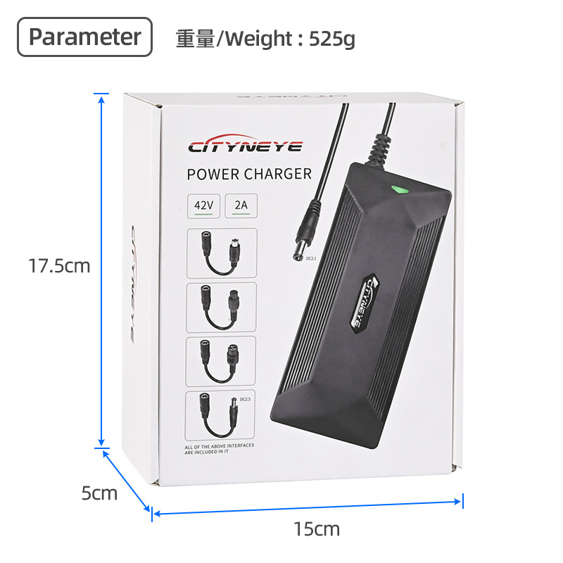 New Design Certificated 42V 2A Electric Scooter Charger for Scooter Motorcycle E-bike Accessories lithium Battery Charger