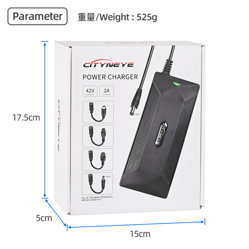New Design Certificated 42V 2A Electric Scooter Charger for Scooter Motorcycle E-bike Accessories lithium Battery Charger