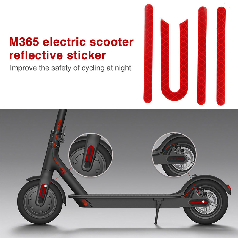 4 Uds cubiertas de neumáticos de rueda trasera delantera carcasa protectora pegatinas reflectantes para patinete eléctrico Xiaomi M365