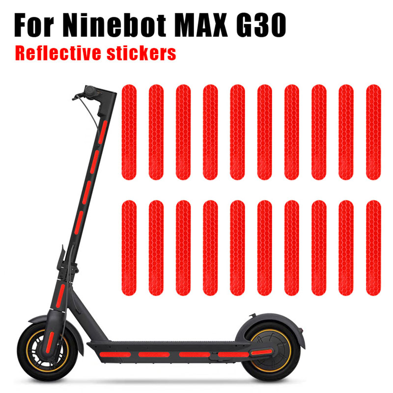 Pegatina reflectante para Ninebot Max G30 M365 Kickscooter, pegatinas de advertencia para patinete eléctrico, accesorios