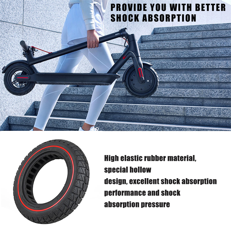 Neumático de nido de abeja sólido sin cámara de goma de 10 pulgadas para piezas de patinete eléctrico Xiaomi Mi M365, ruedas de repuesto, neumático sólido al vacío