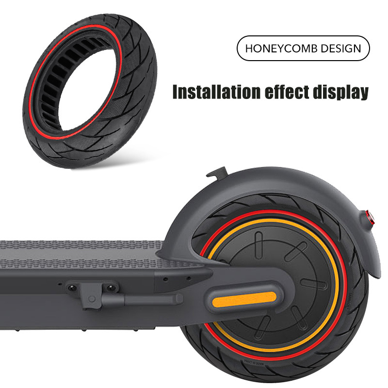 Neumático sólido de nido de abeja 10x2,5 para Scooter eléctrico Ninebot Max G30 neumático sin cámara renovable/sostenible/medio ambiente