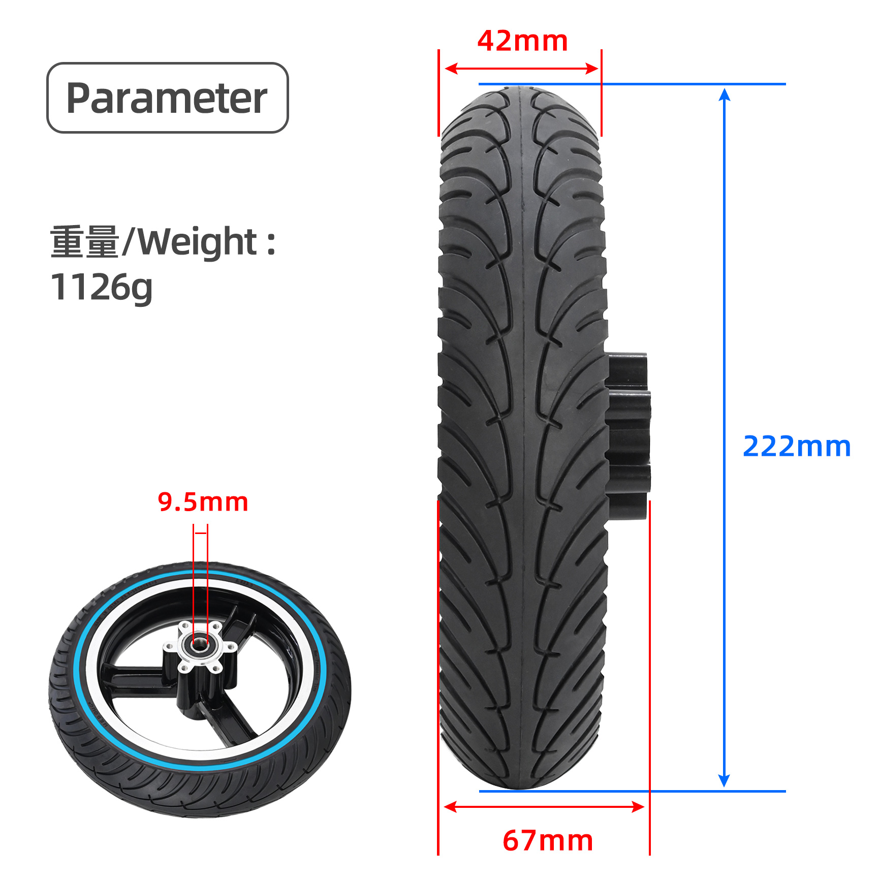 8.5 Inch Scooter Solid Tire With Hub For Kugoo M4 Electric Scooter Tire