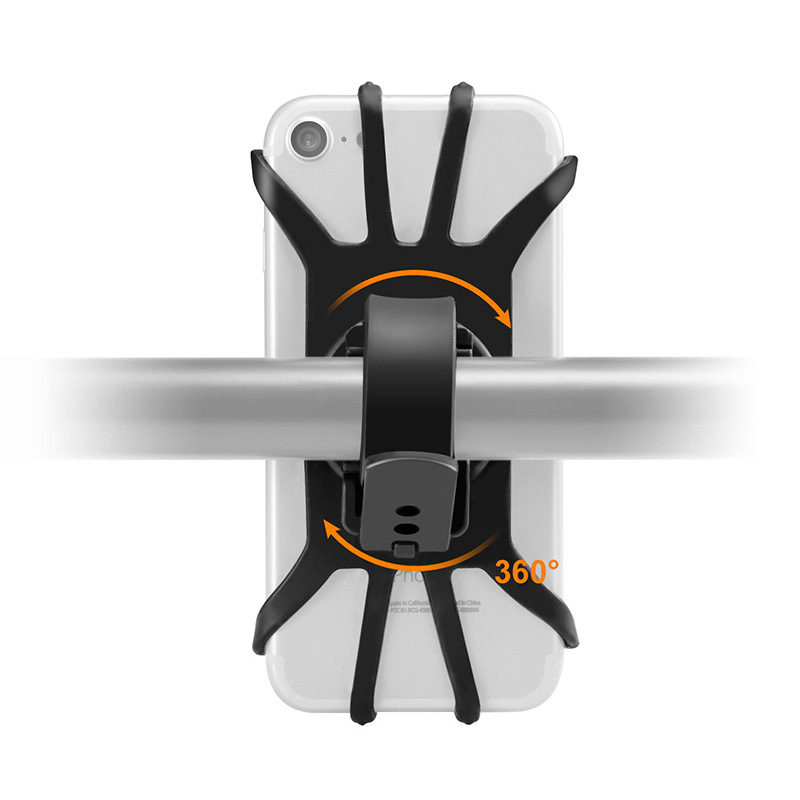 360 Degree Rotation Silicone Cycle Phone Holder Shockproof Riding Equipment Scooter Motorcycle Bike Handlebar Mount Phone Holder