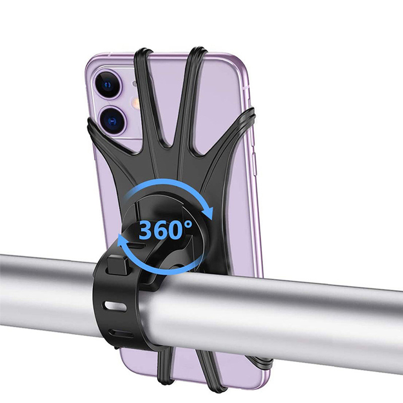 360 Degree Rotation Silicone Cycle Phone Holder Shockproof Riding Equipment Scooter Motorcycle Bike Handlebar Mount Phone Holder