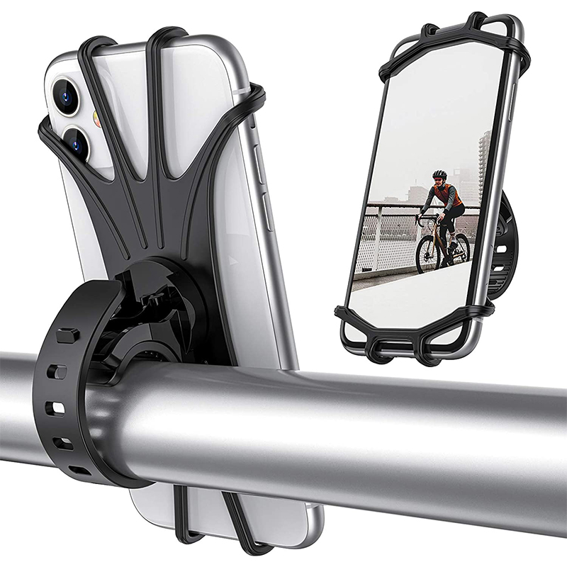 360 Degree Rotation Silicone Cycle Phone Holder Shockproof Riding Equipment Scooter Motorcycle Bike Handlebar Mount Phone Holder