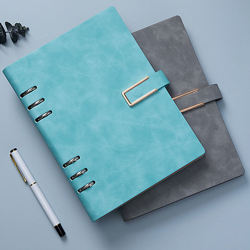 Custom Leather Cover A5 6 Ring Planner Binder Agenda Business Notebooks With Magnetic Lock