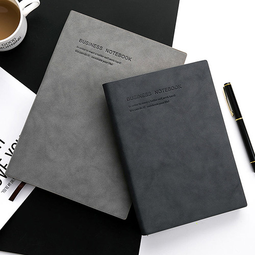 Custom Embossed Logo Print Business Office Soft Cover PU Leather Notebook