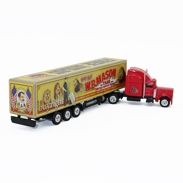 American Style Semi-Truck with Container - 1/87 Diecast (Long Hood)