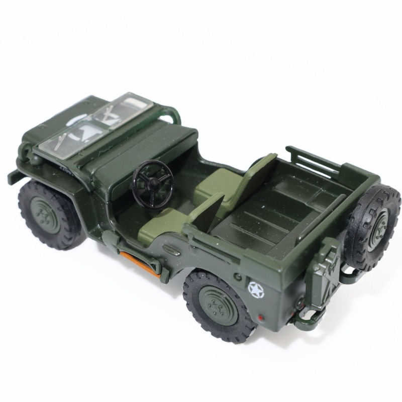 1:43 Scale Military Jeep Diecast Model - Rugged Army Vehicle with Soft Rubber Tires